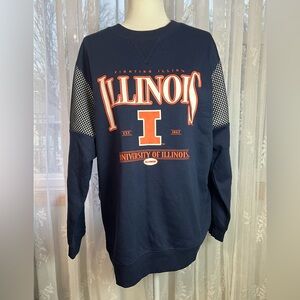 Gameday Couture Illinois Fighting Illini Rhinestone Star Sleeve Sweatshirt L